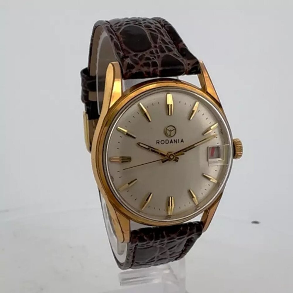 Vintage 34mm Rodania 1297B Men's Automatic Wristwatch 4007 Swiss Steel w Date